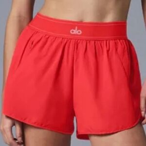 ALO Yoga Match Point Athletic Running Shorts Red Hot Summer